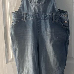 Size 13 stretch denim jumpsuit. Stone wash, worn once.